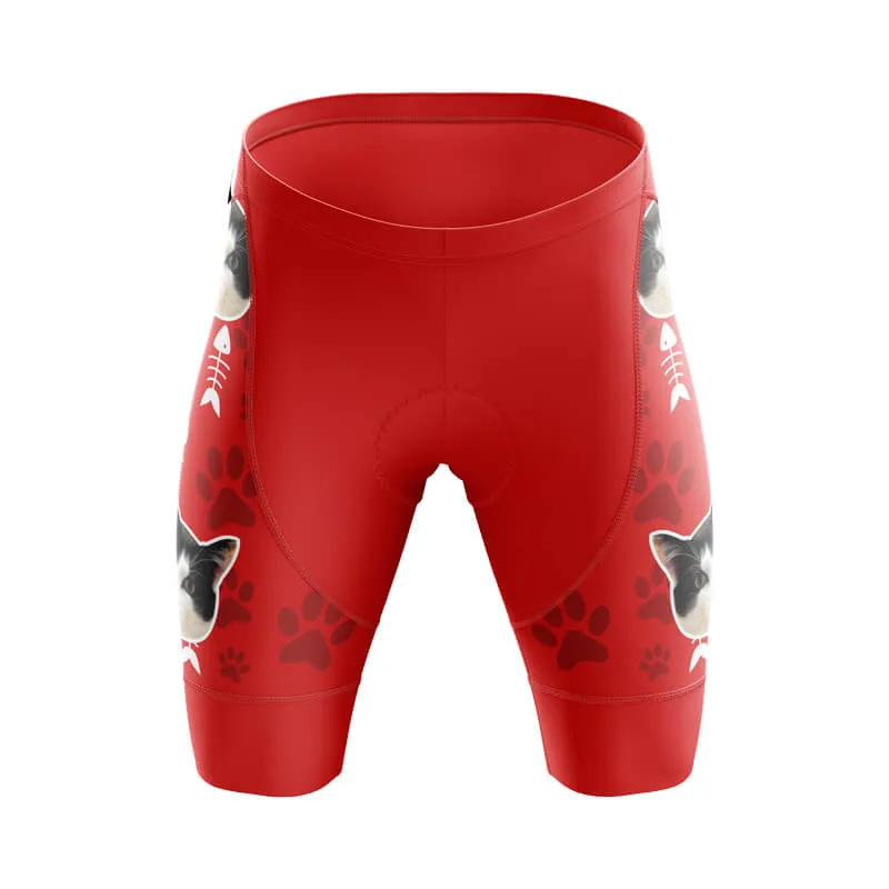 Cat Custom Face Bib & Shorts (Red)