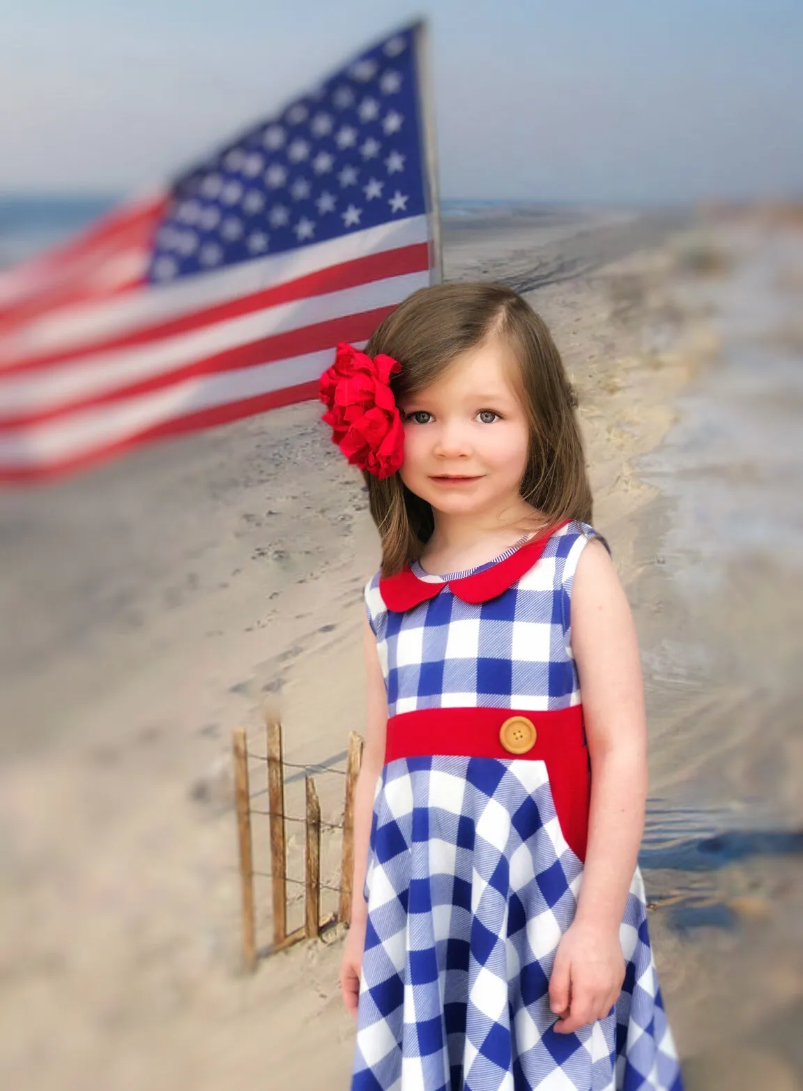 Central Park Twirl dress in Red, White, & Blue