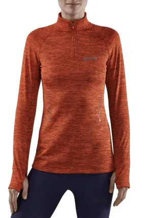 CEP | Winter Run Quarter Zip Pullover | Women's | Dark Orange Melange