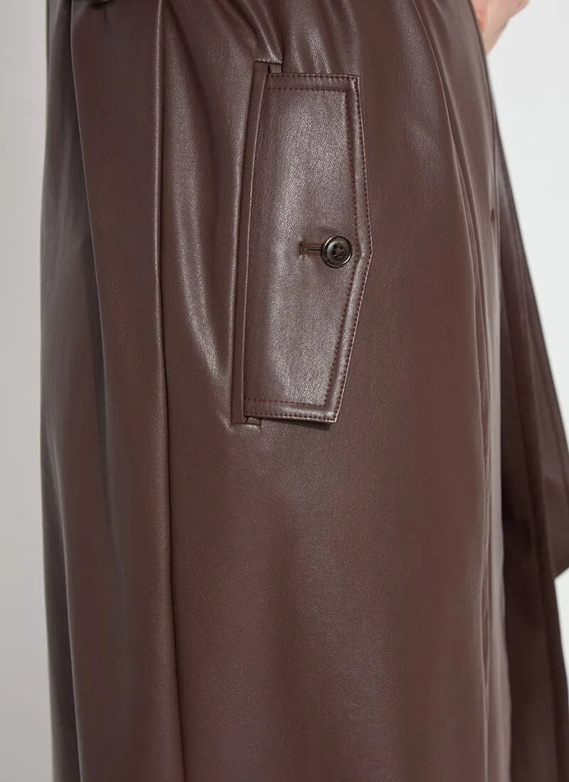 Cielo Vegan Leather Trench Coat | Dark Mocha