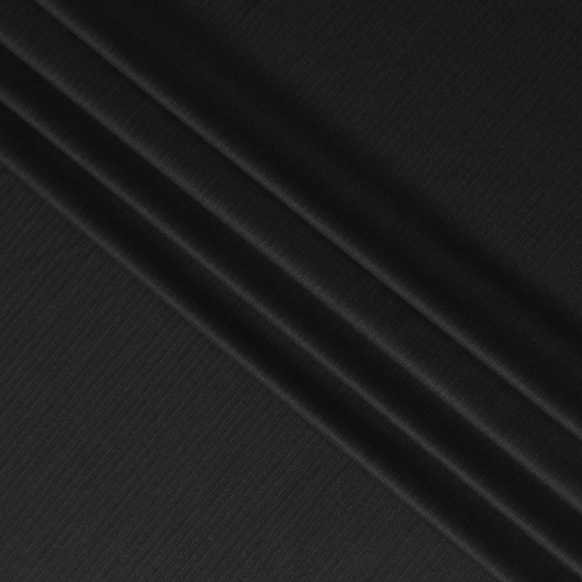 Classic Black Super 150's Wool Fabric - Exceptional UK Tailoring, 150cm Wide - D18259