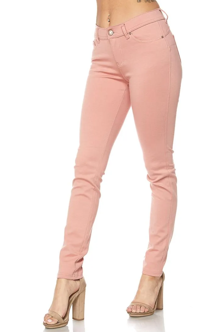 Classic Stretch Knit Skinny Pants in Pink (S-3XL)