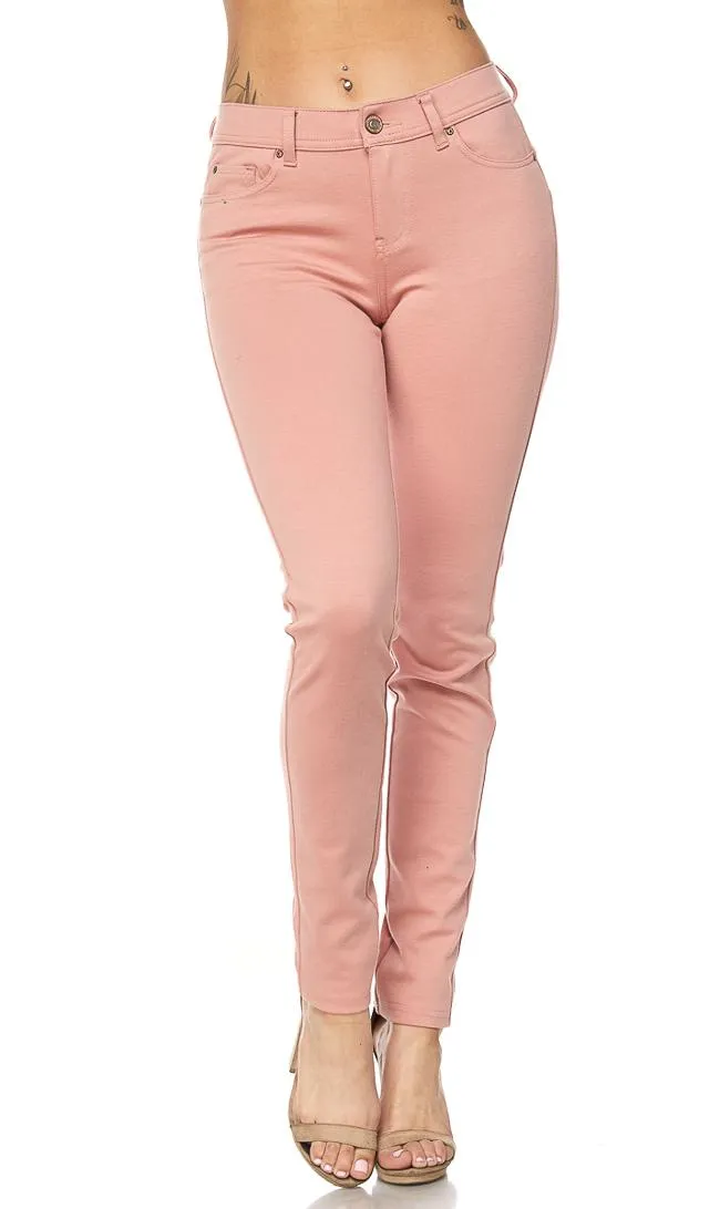 Classic Stretch Knit Skinny Pants in Pink (S-3XL)