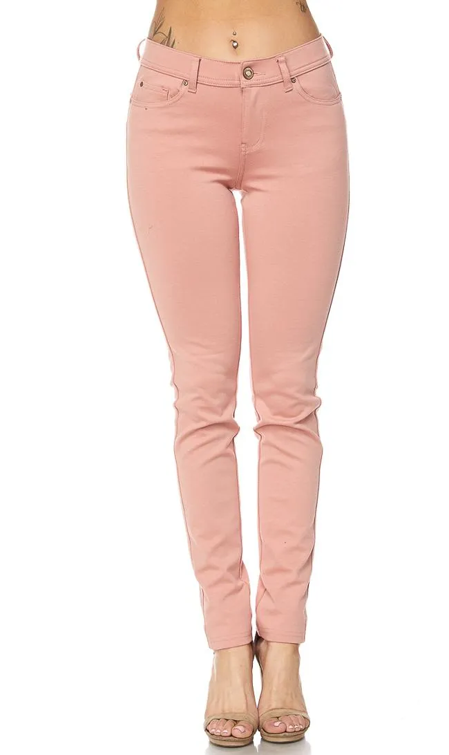 Classic Stretch Knit Skinny Pants in Pink (S-3XL)