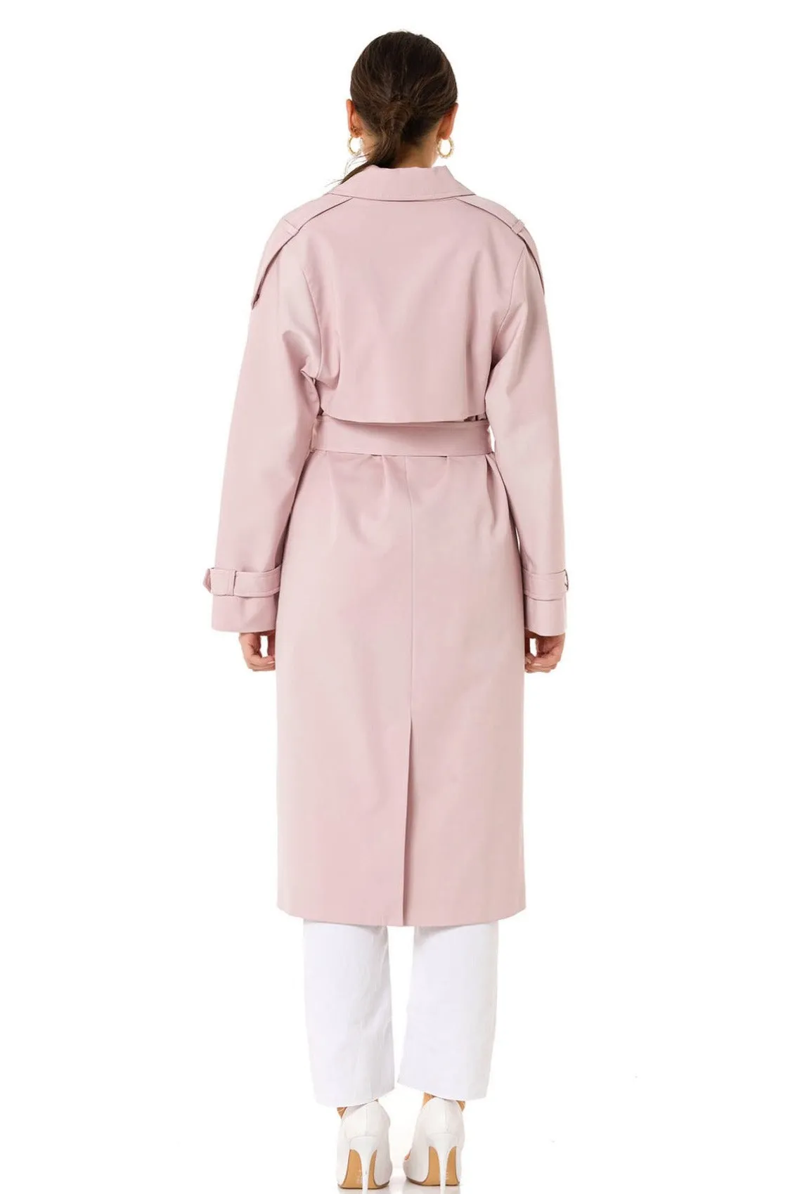 Cotton Blend Belted Trench Coat