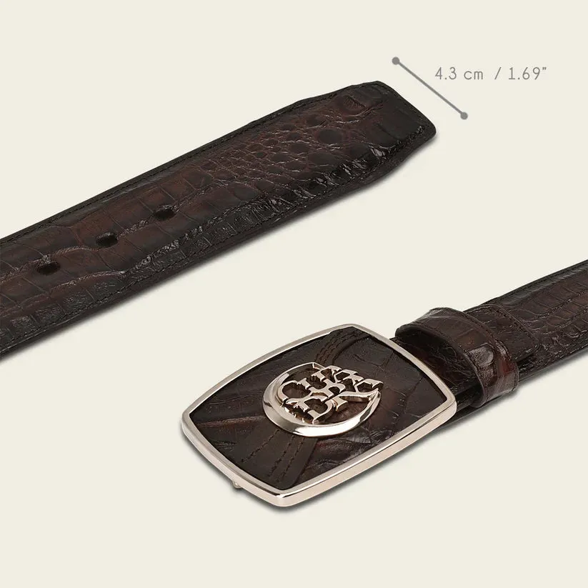 CUADRA Men's Engraved Exotic leather western belt with Cuadra monogram BC308