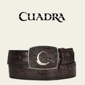 CUADRA Men's Engraved Exotic leather western belt with Cuadra monogram BC308