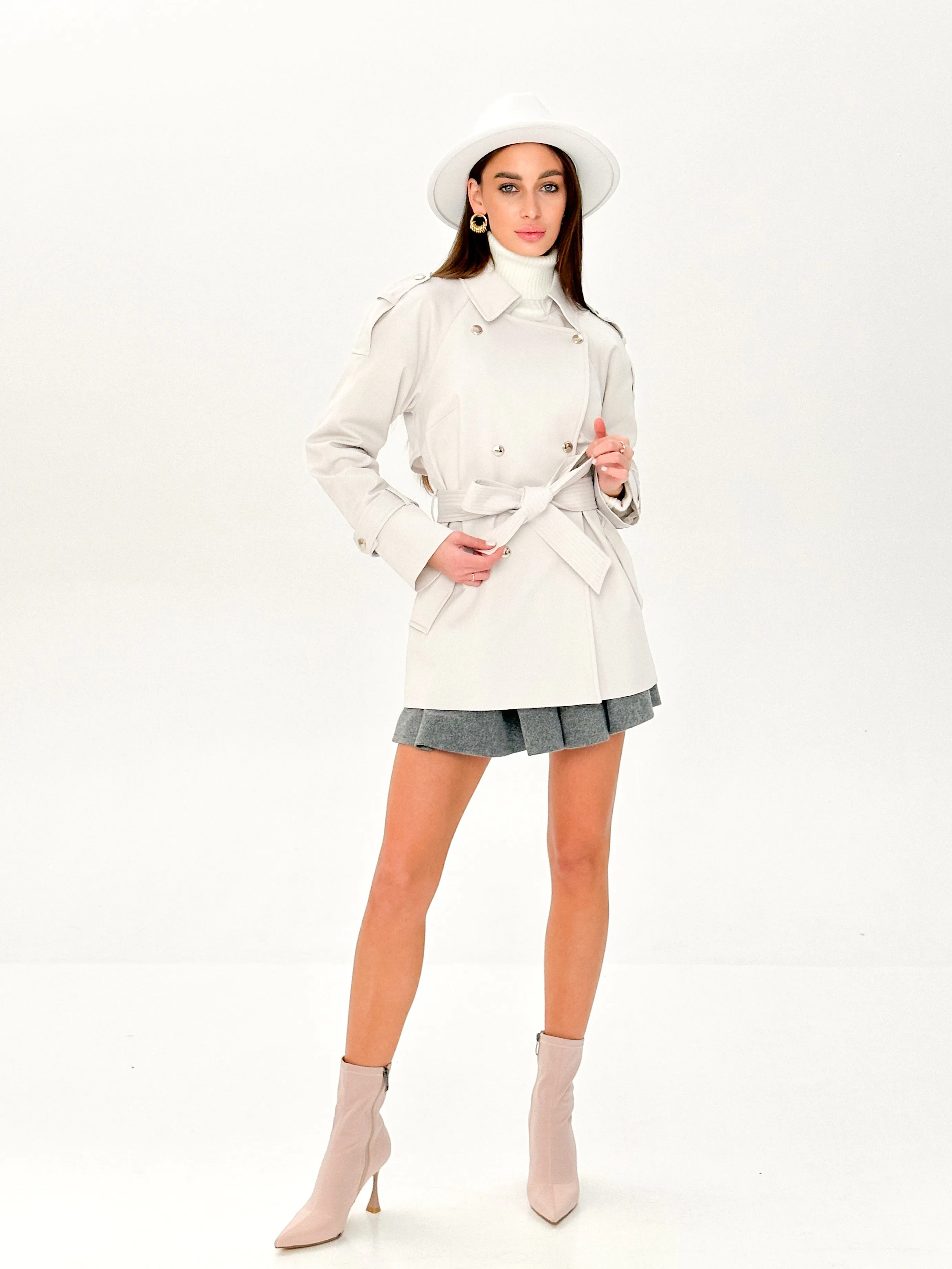 Dove Short Trench Coat