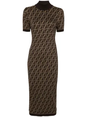 FF-jacquard midi dress