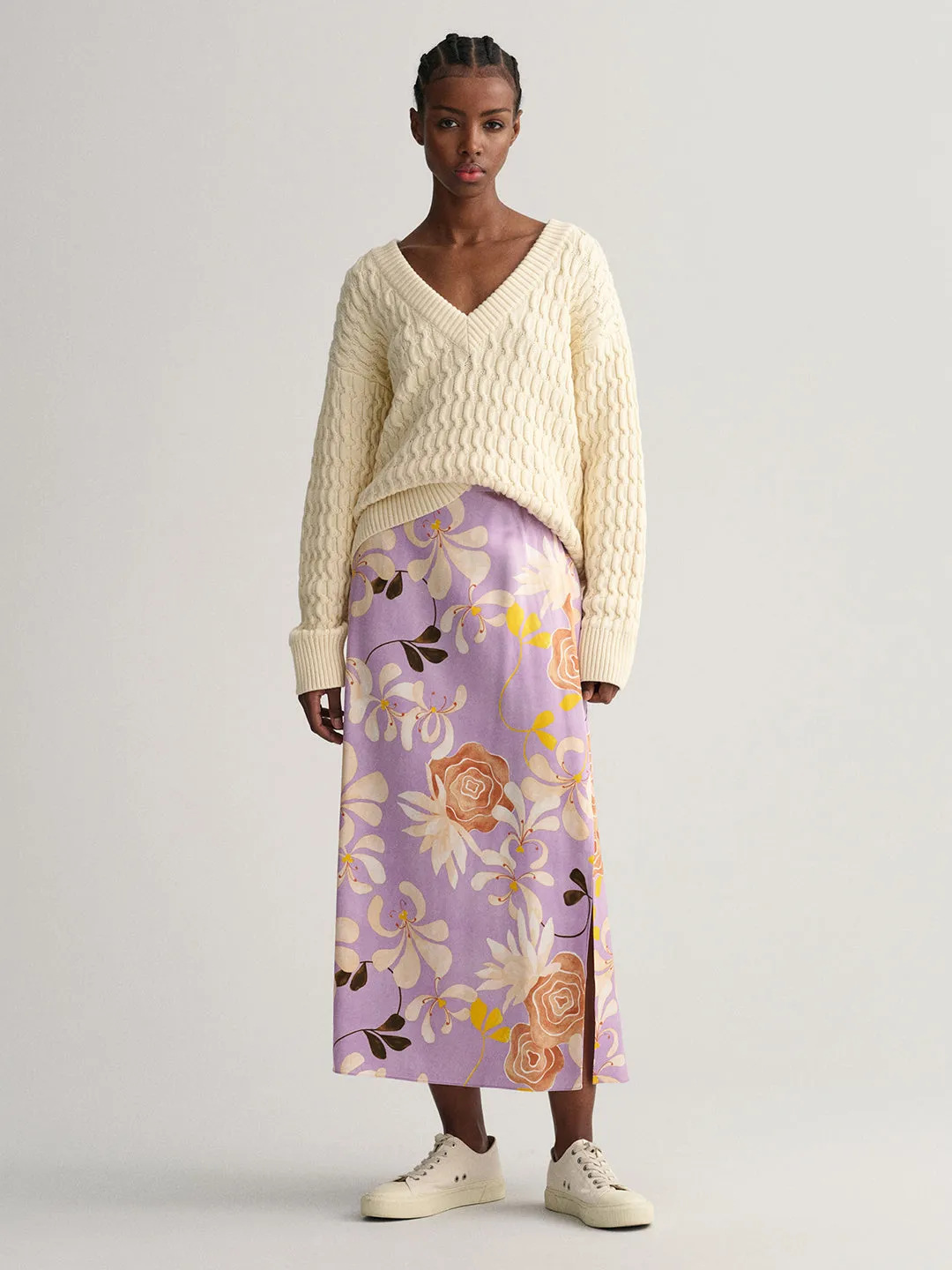 Gant Floral Printed Straight Maxi Skirt