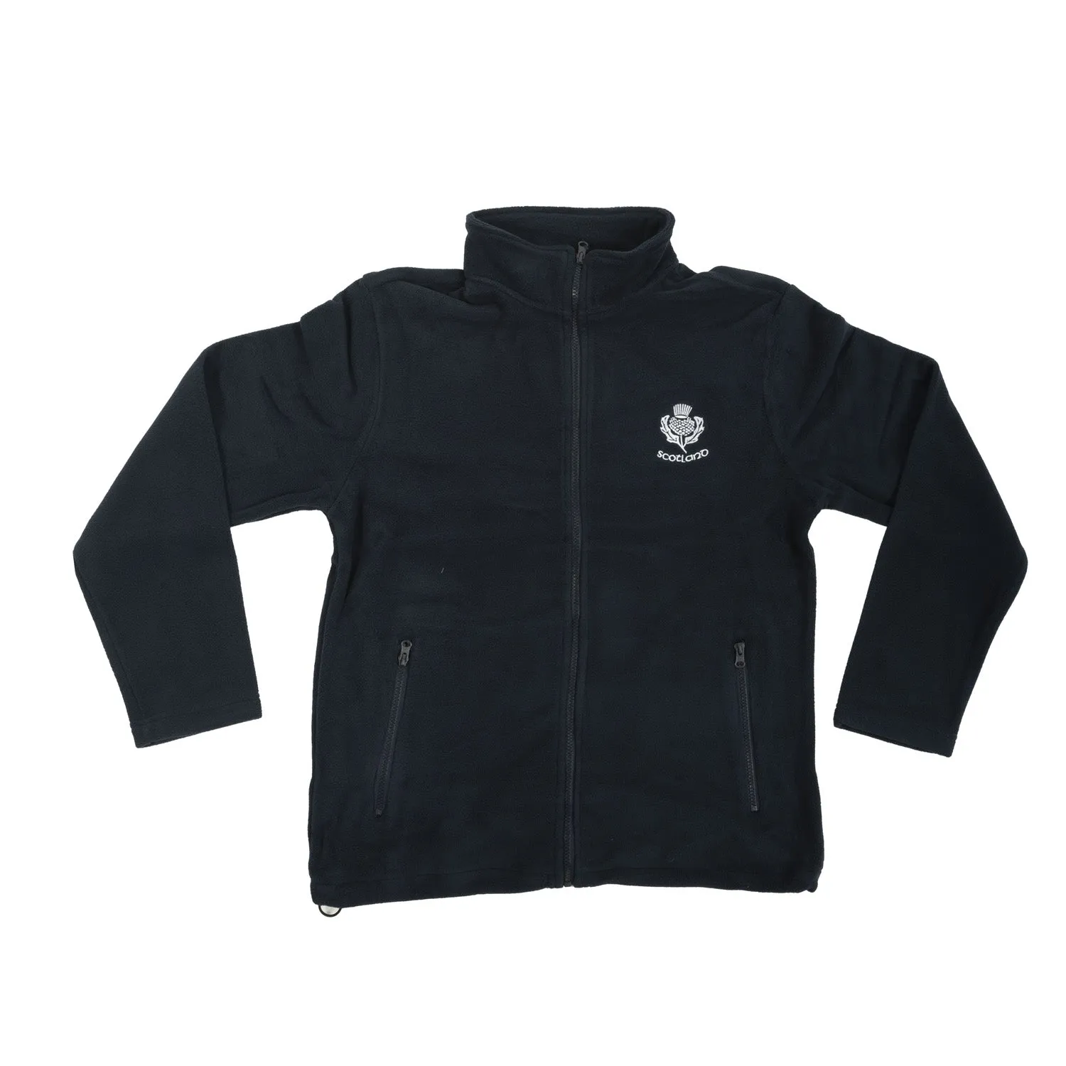 Gents White Thistle Scotland Fleece Jacket Navy