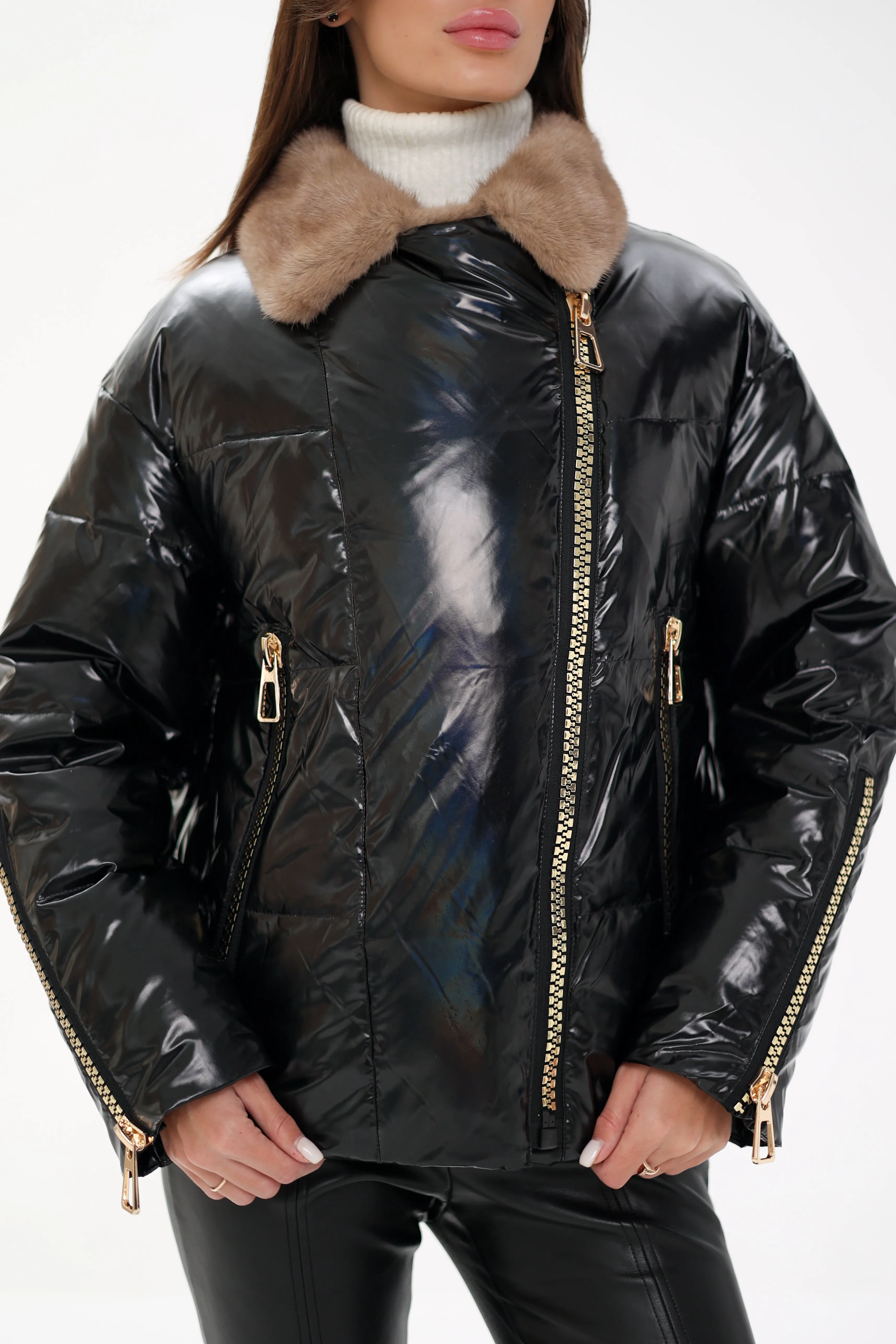 Genuine Mink Fur Down Fill Jacket