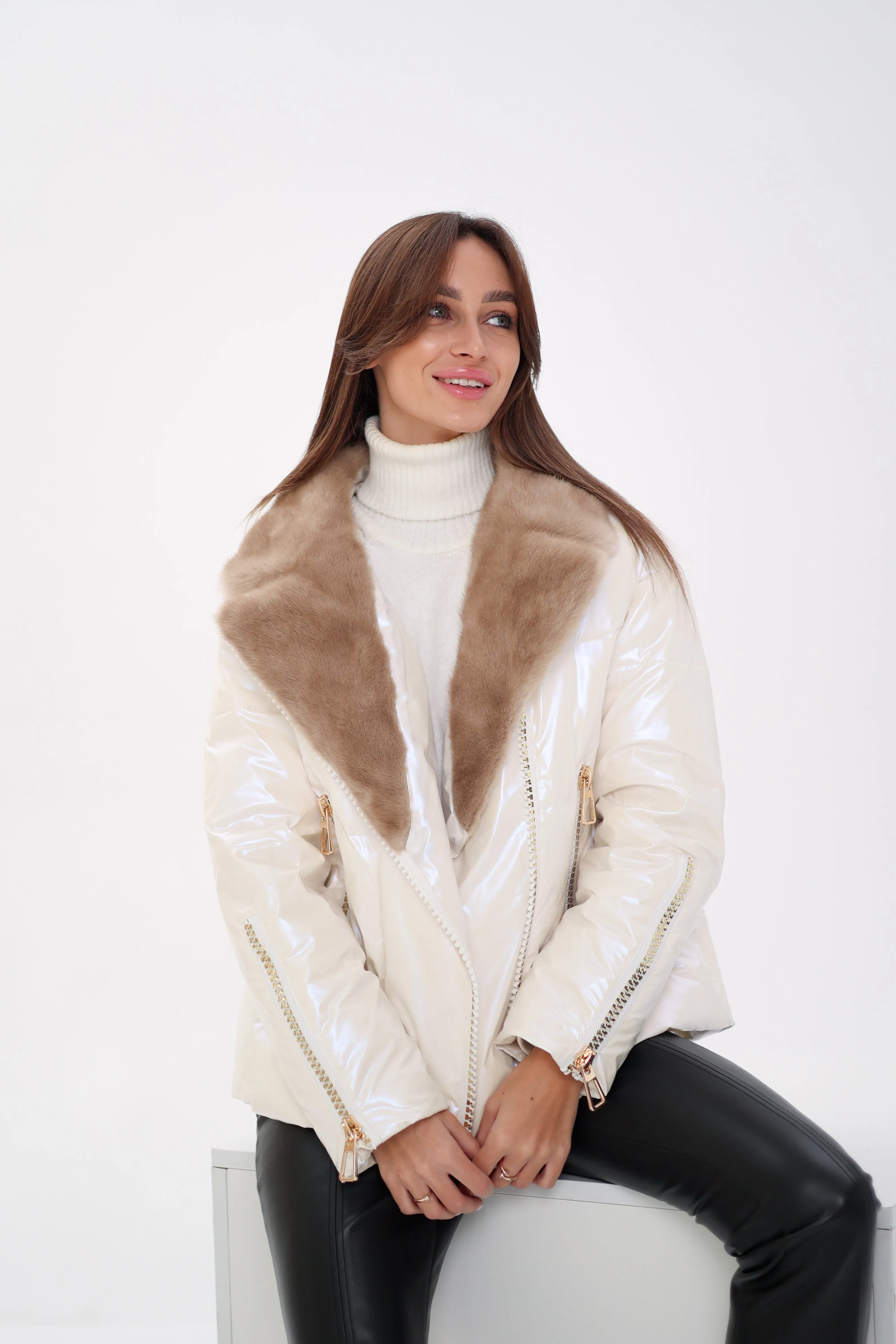 Genuine Mink Fur Down Fill Jacket