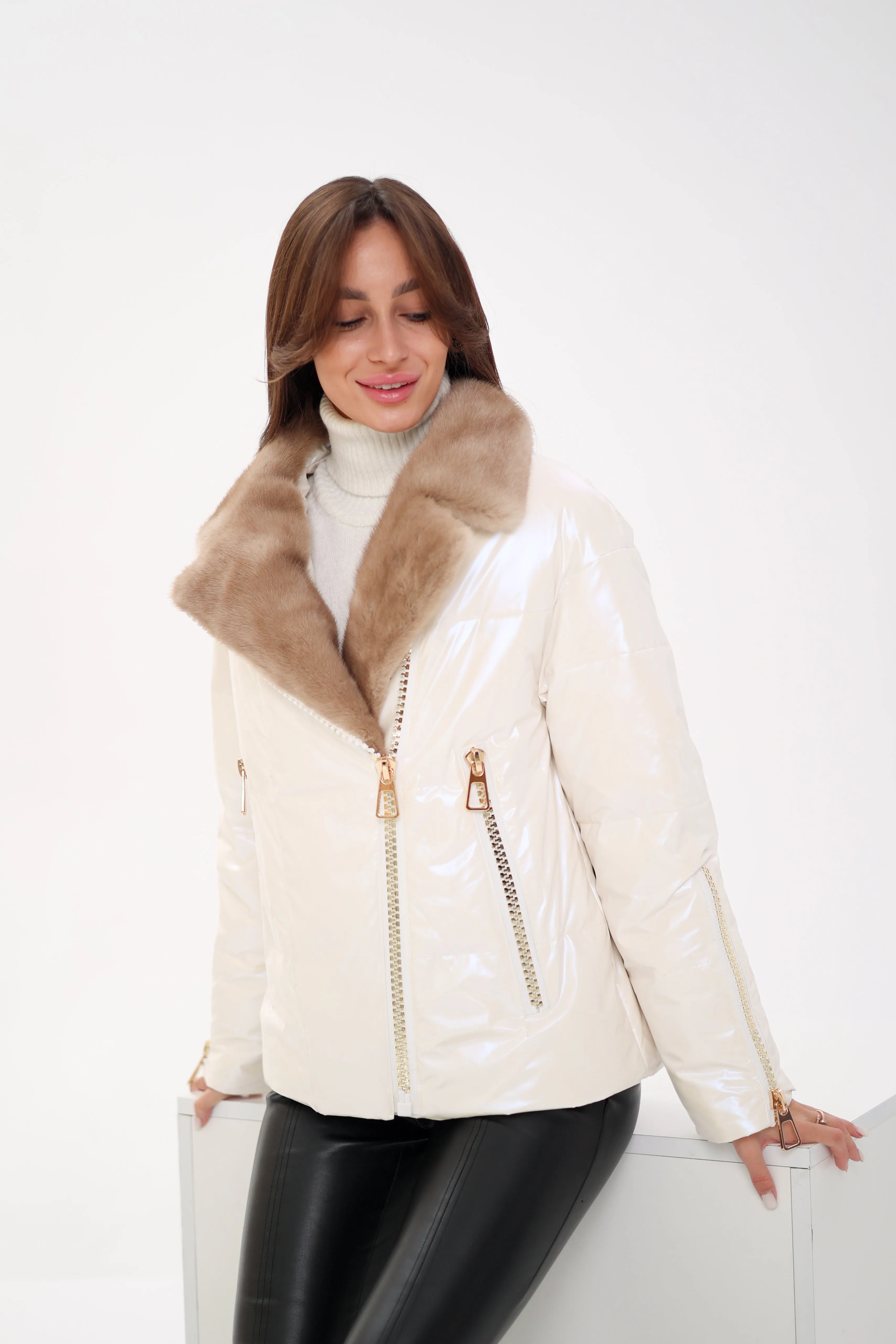 Genuine Mink Fur Down Fill Jacket