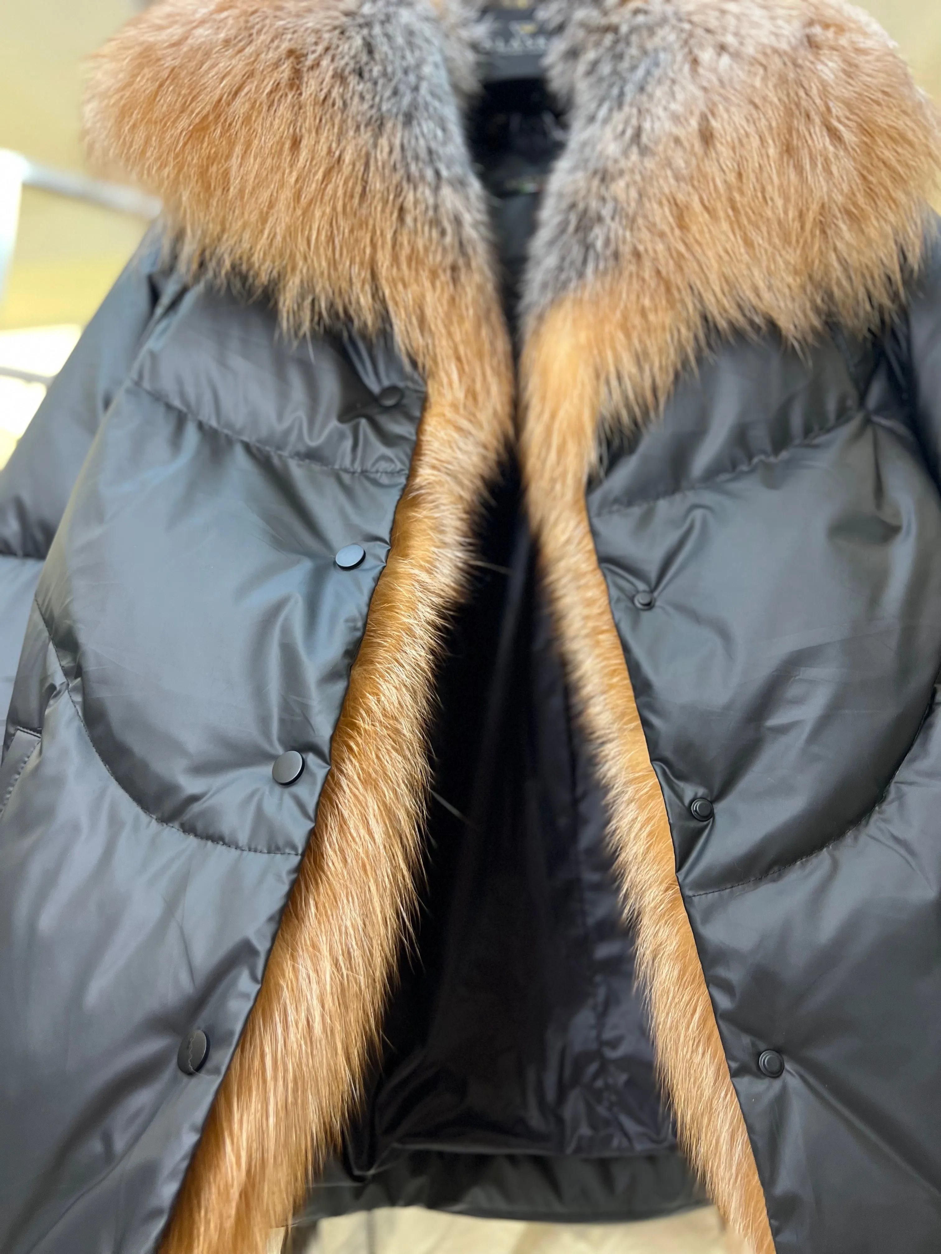 Genuine Silver Fox Fur Down Fill Parka