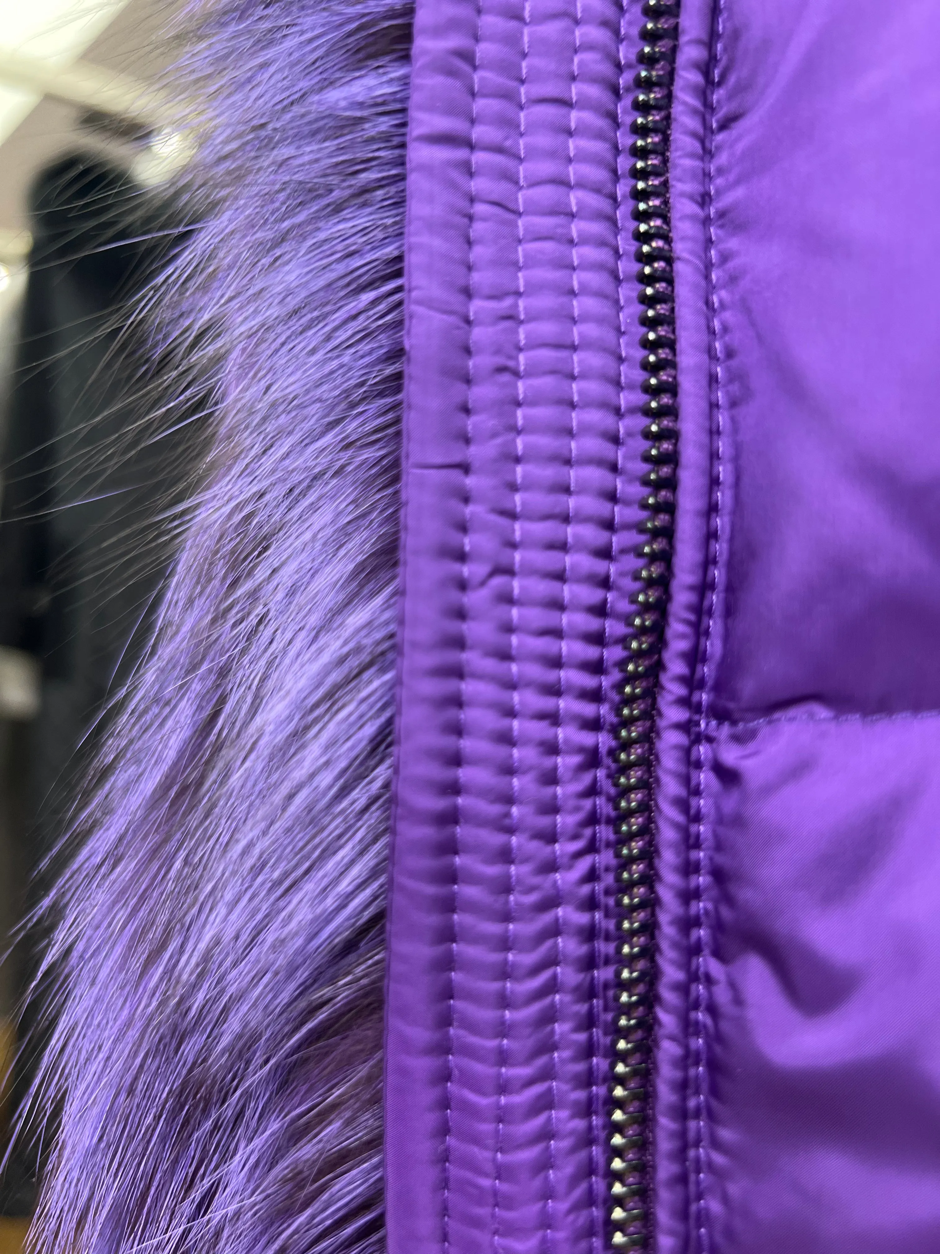 Genuine Silver Fox Fur Down Fill Parka