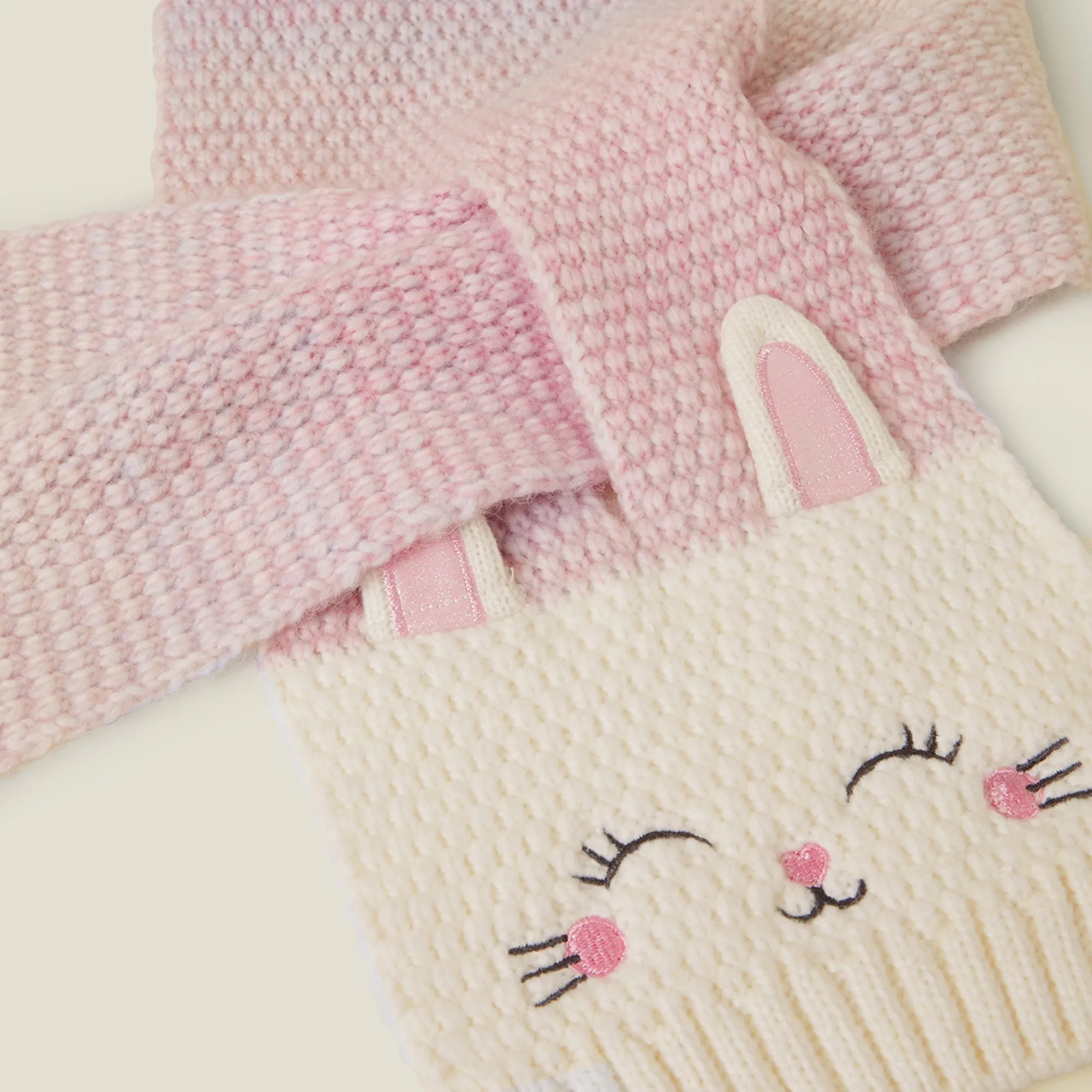 Girls Bunny Ombre Knit Scarf