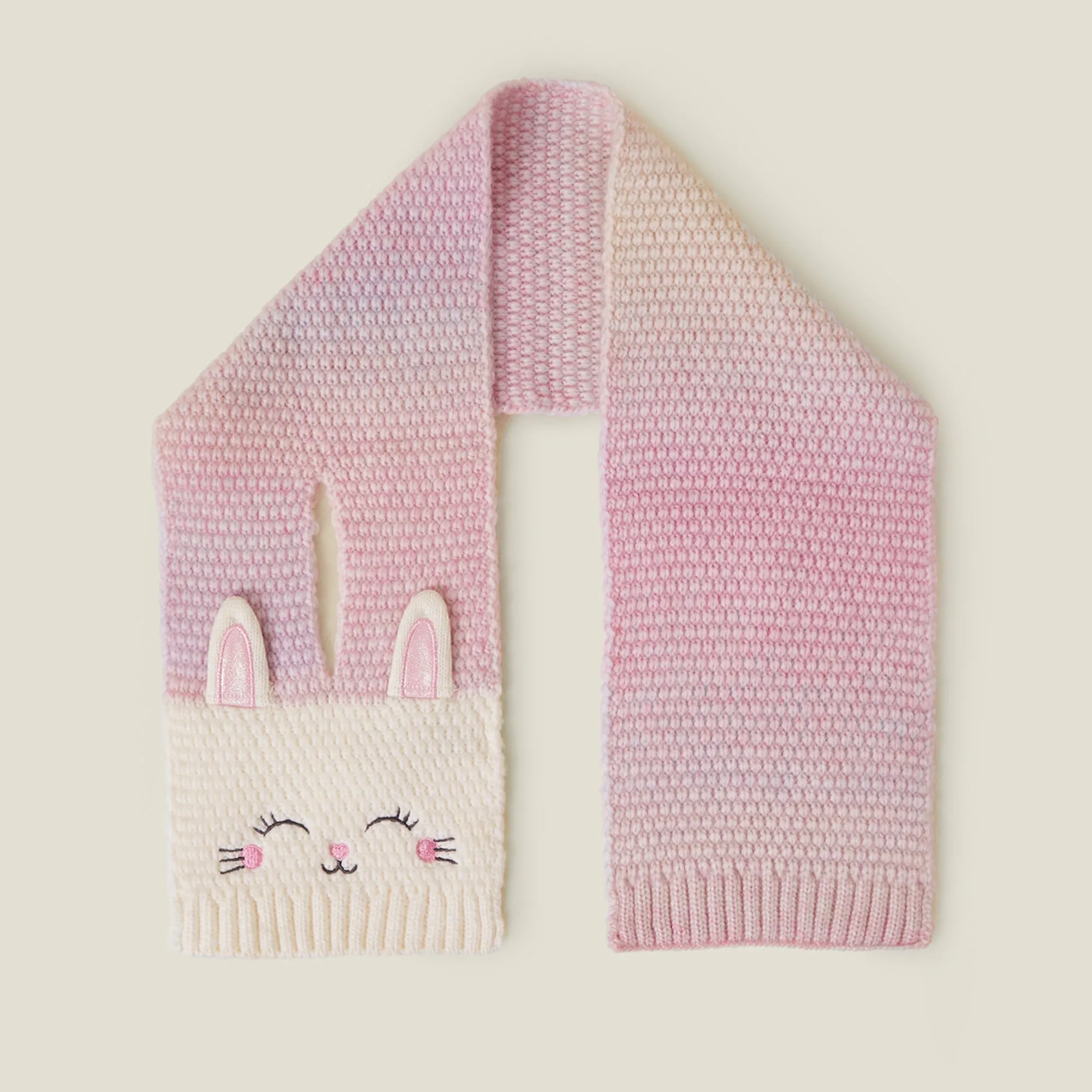 Girls Bunny Ombre Knit Scarf