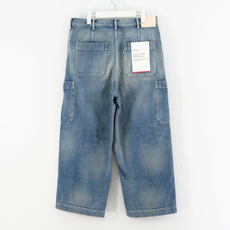 【Graphpaper/グラフペーパー】<br>Selvage Denim Cargo Pants (LIGHT FADE) <br>GM233-40182LB