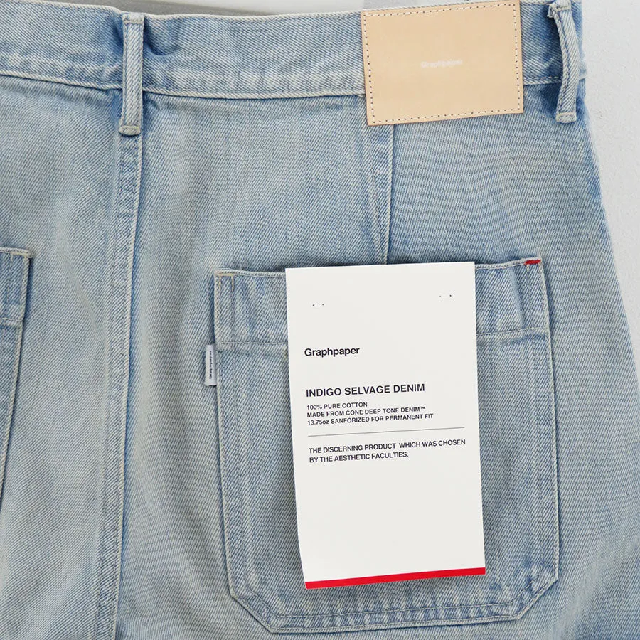 【Graphpaper/グラフペーパー】<br>Selvage Denim Cargo Pants (LIGHT FADE) <br>GU241-40182LB