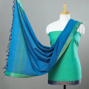 Green - 3pc Dharwad Cotton Suit Material Set 13