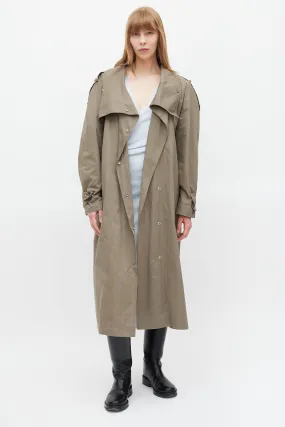 Green Lottie Double Breasted Trench Coat