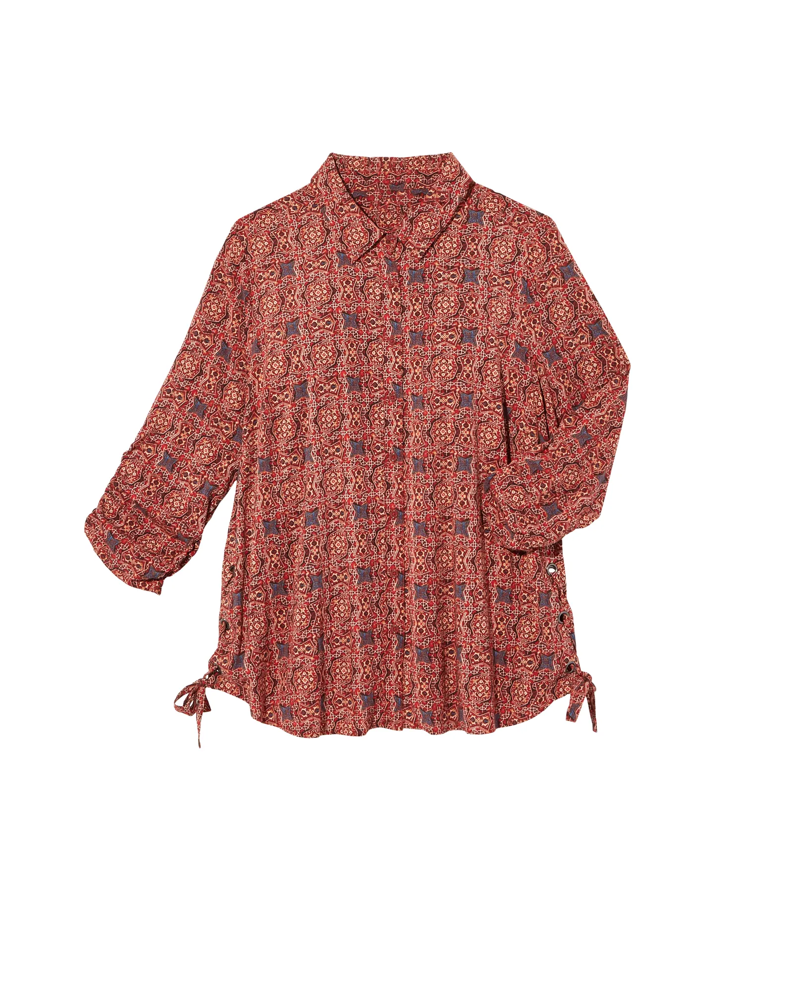 Hester Button Down | Red / Orange