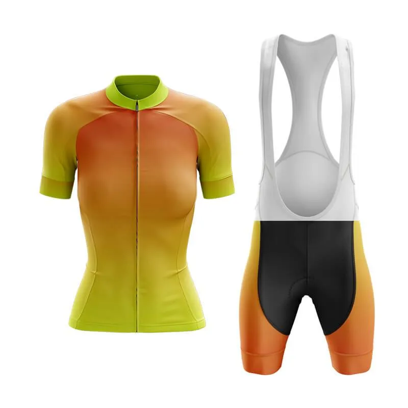 Hi Viz Yellow and Red Gradient Club Cycling Kit