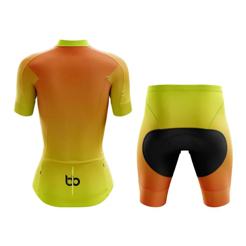 Hi Viz Yellow and Red Gradient Club Cycling Kit