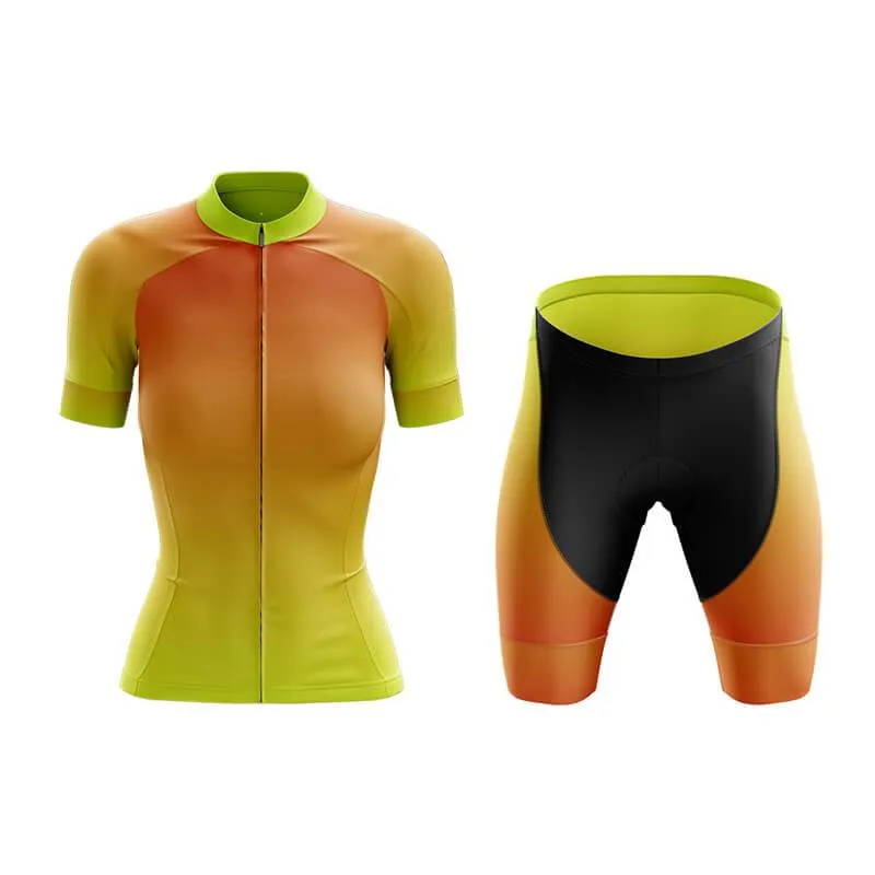 Hi Viz Yellow and Red Gradient Club Cycling Kit