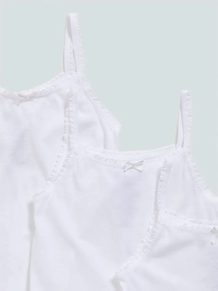 HOP Solid White Camisoles - Pack of 3