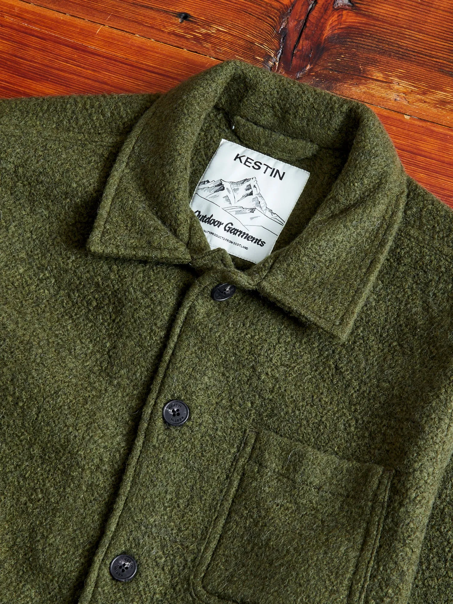 Italian Wool Ormiston Jacket in Defender Green