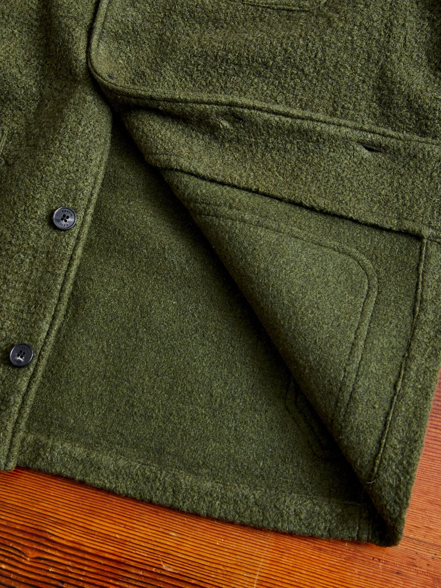 Italian Wool Ormiston Jacket in Defender Green