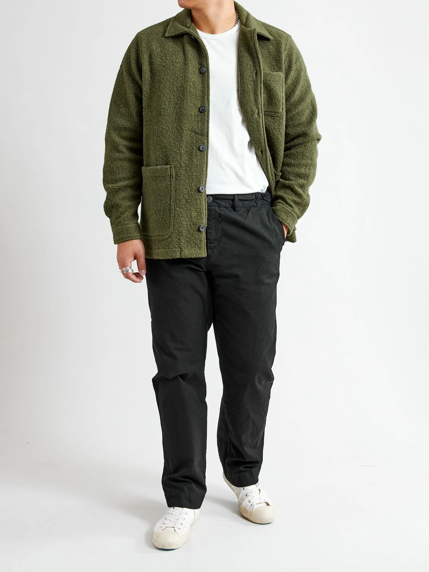 Italian Wool Ormiston Jacket in Defender Green