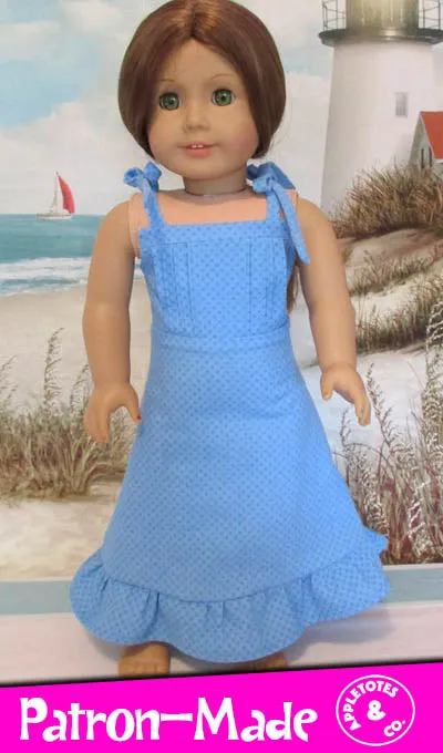 Jillian Maxi Dress Sewing Pattern for 18" Dolls