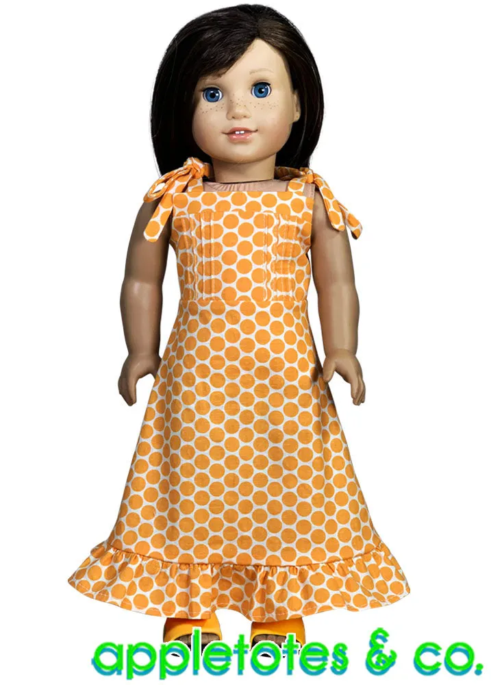 Jillian Maxi Dress Sewing Pattern for 18" Dolls