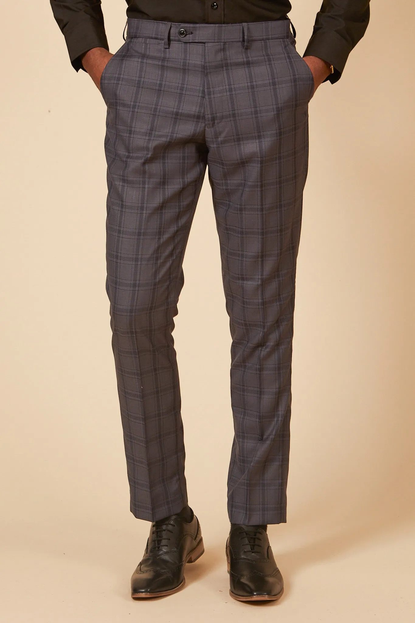 JOSE - Grey Check Trousers