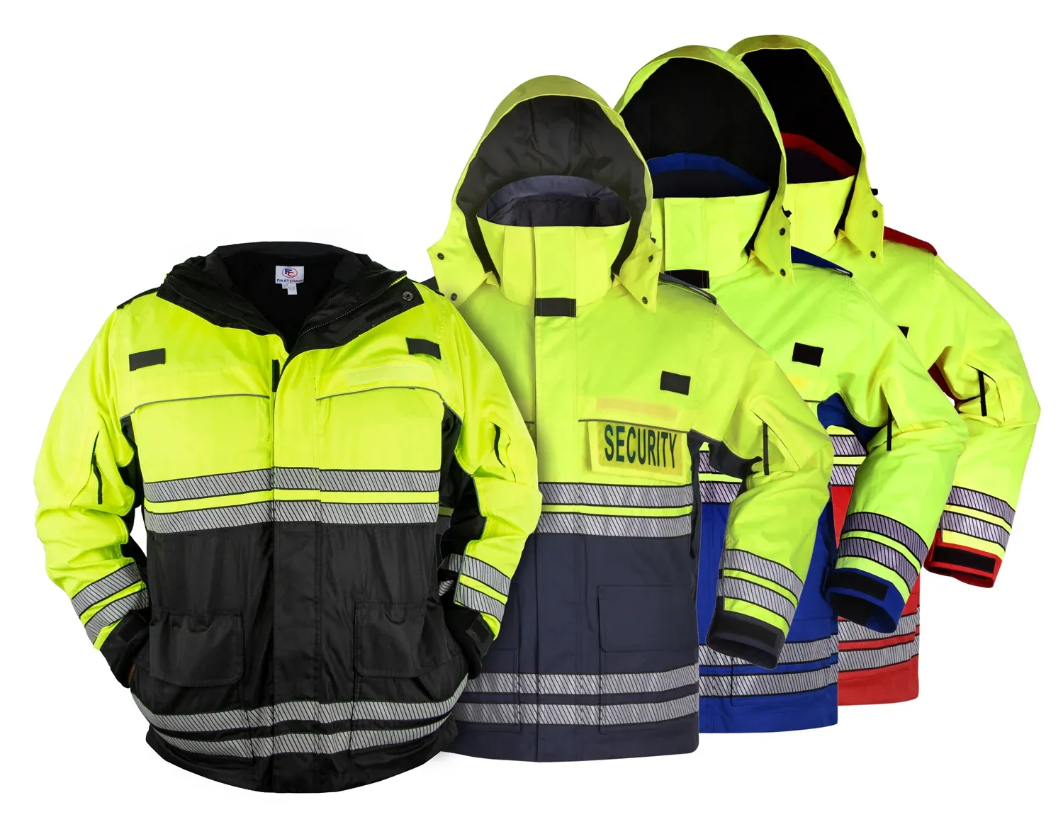 [JSID12-3XL-CUSTOMIZED] First Class High Visibility Waterproof Parkas with Reflective Striping