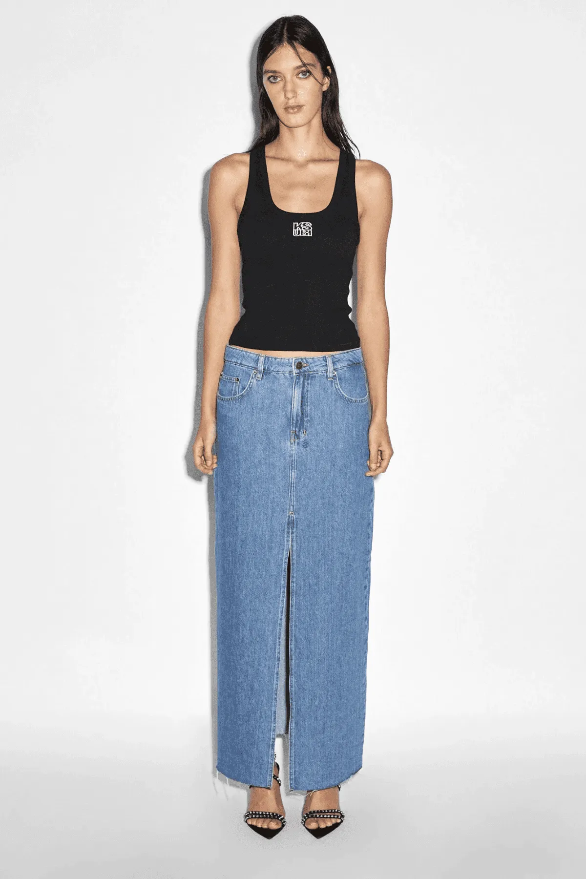 KARA MAXI SKIRT HERITAGE DENIM