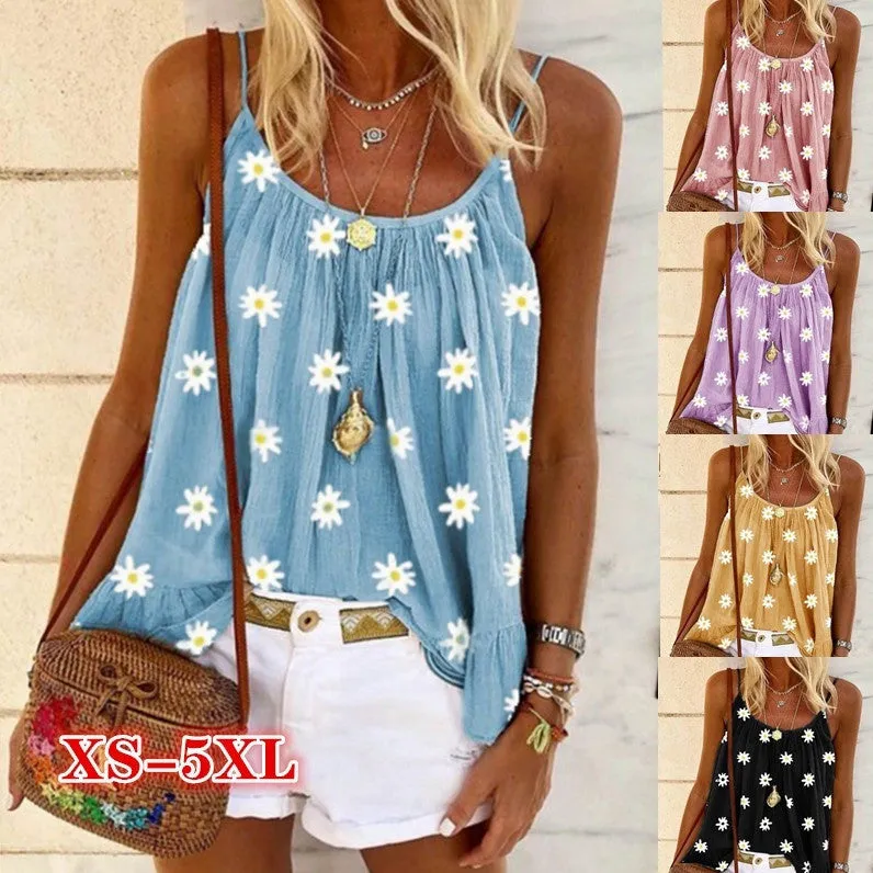 Ladies Daisy Print Camisole Top