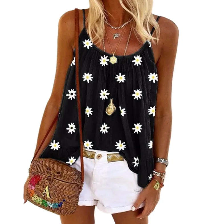 Ladies Daisy Print Camisole Top