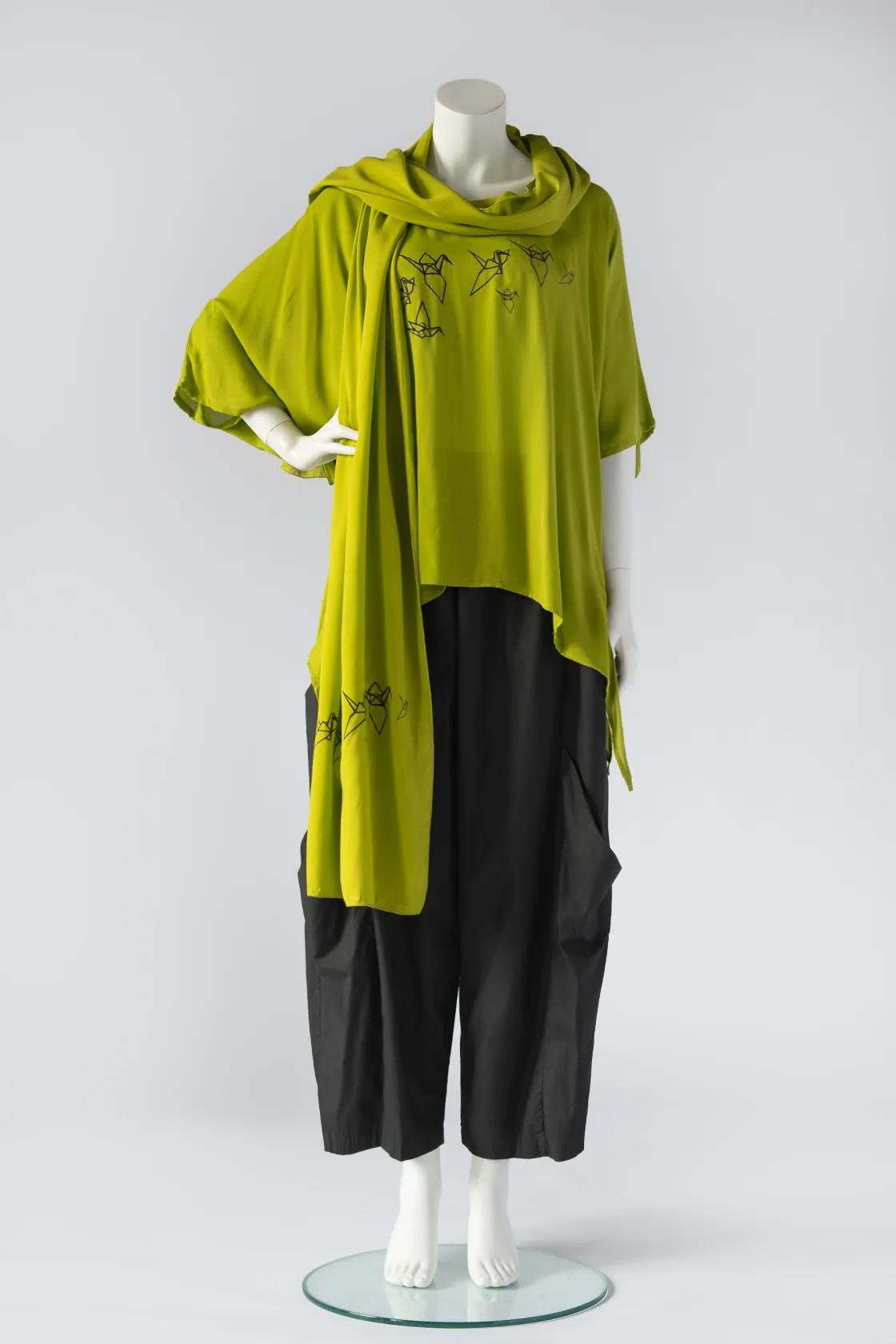 Laiwahina Top in Lime Origami Delphi