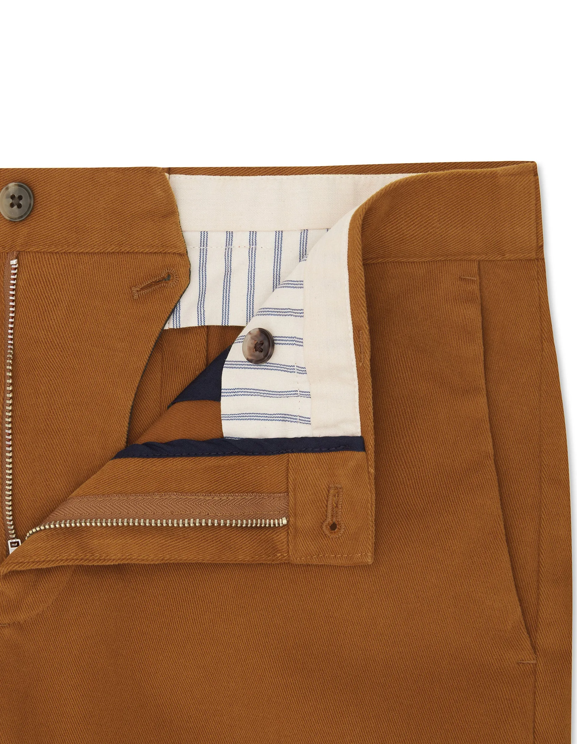 Light Brown Cotton Stretch Chino