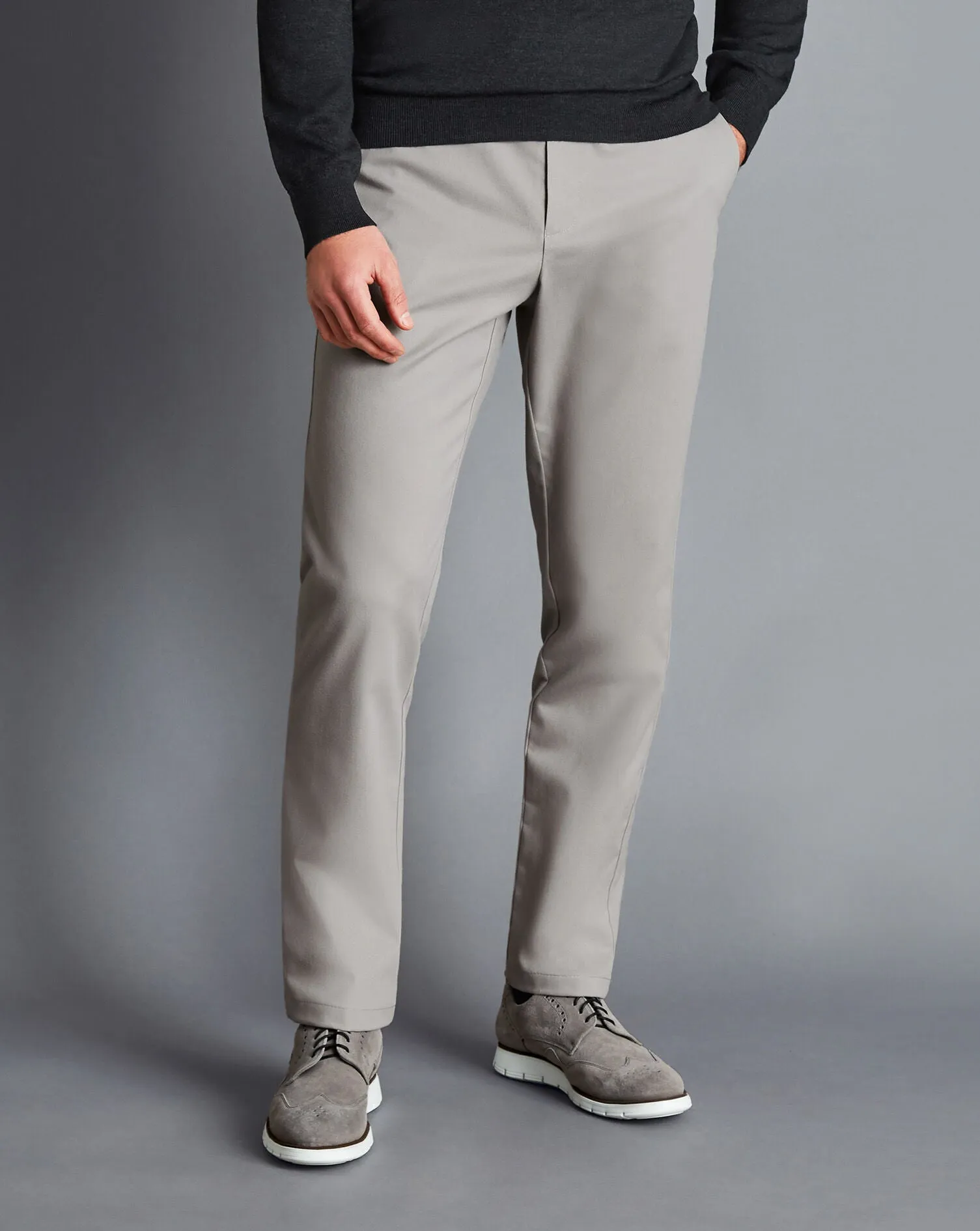 LIGHT GREY SLIM FIT ULTIMATE NON-IRON CHINO