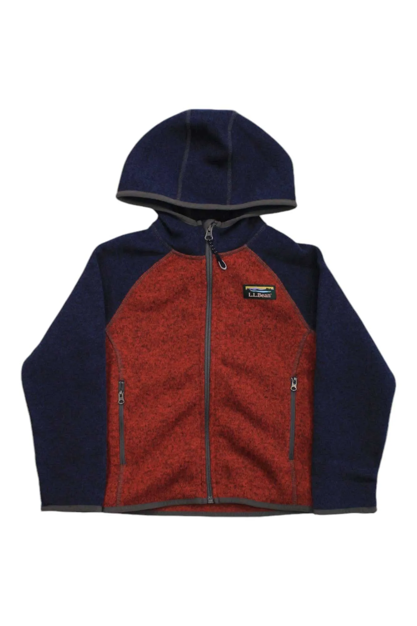 L.L.Bean Little Kids' Color Block Hooded Fleece Sweater