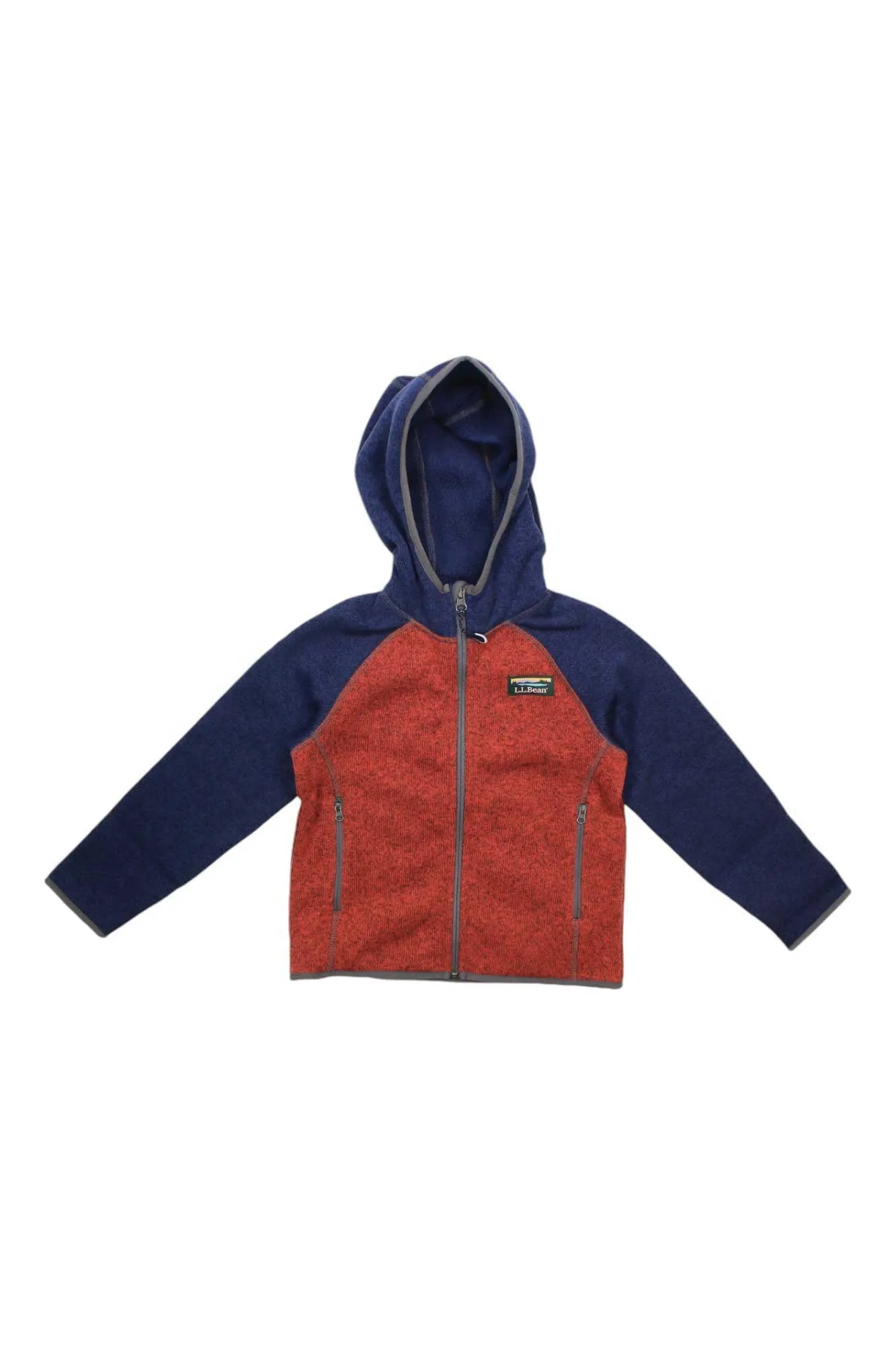 L.L.Bean Little Kids' Color Block Hooded Fleece Sweater