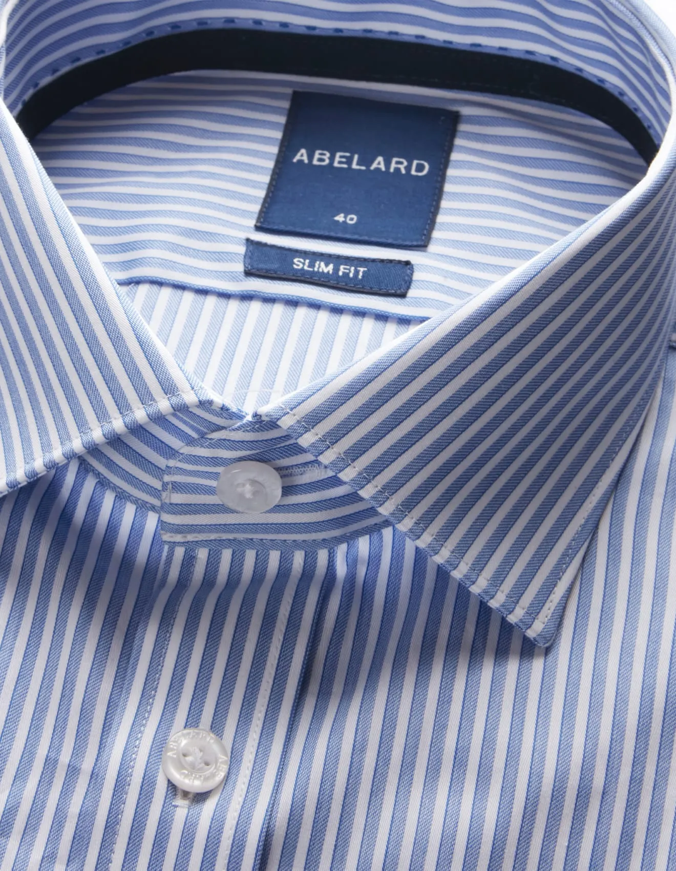 Long Sleeve Business Shirt - Stripe - Royal Blue & White