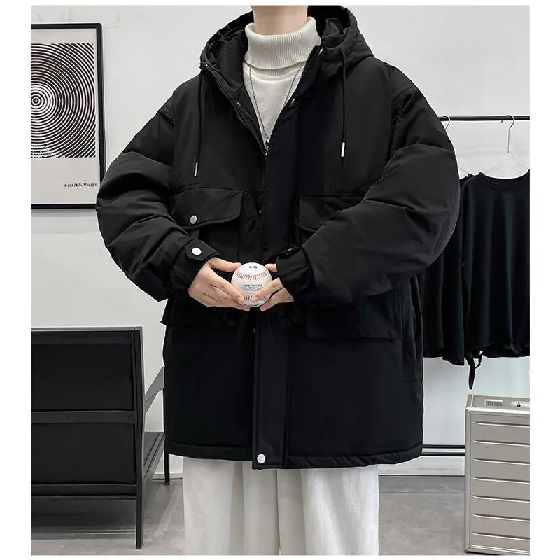 Loose Fit Hooded Casual Workwear Style Parka