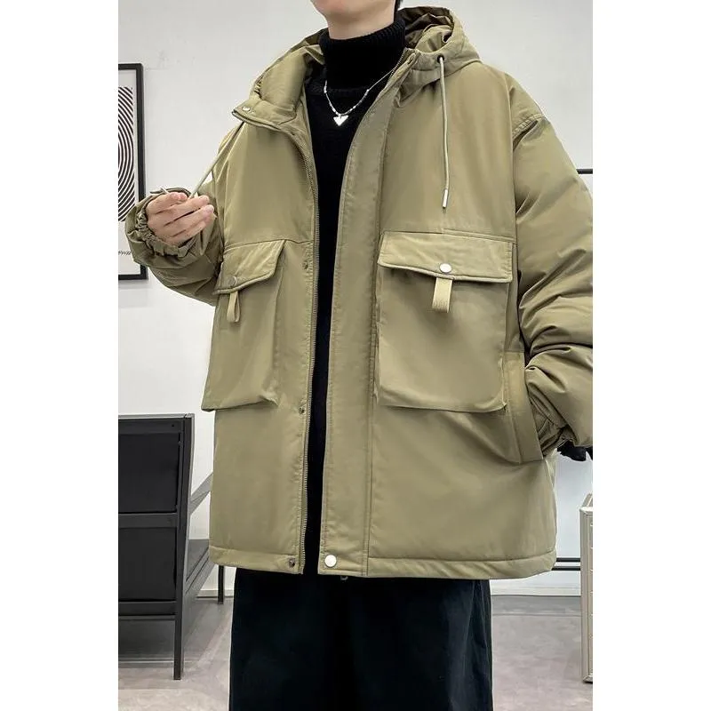 Loose Fit Hooded Casual Workwear Style Parka