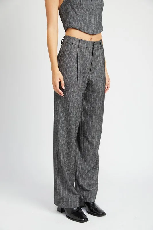 Loose fit pinstripe pants